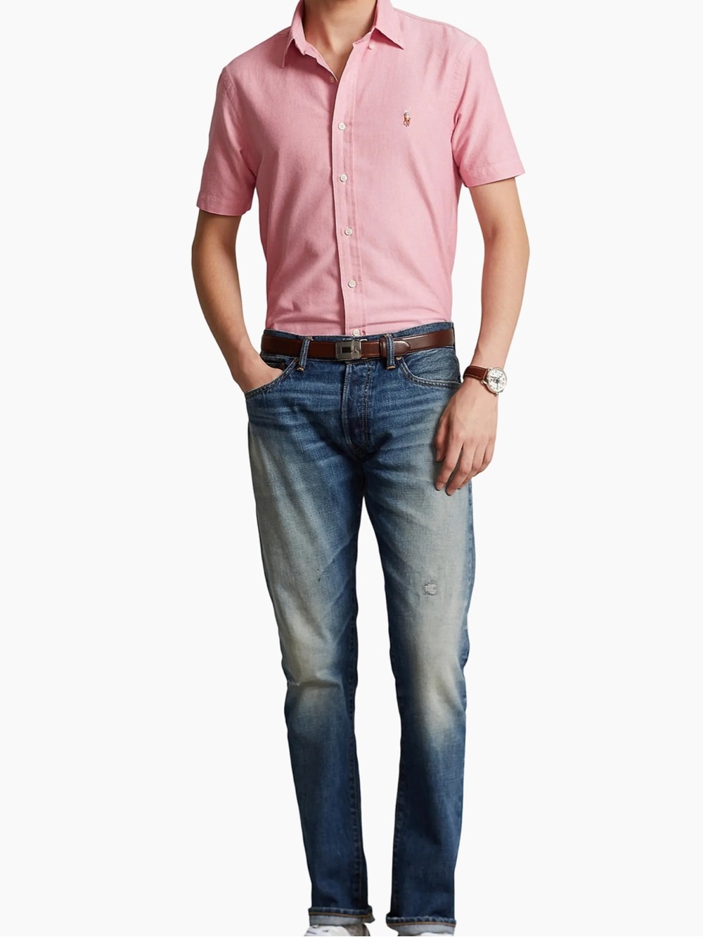 Ralph Lauren Pink Short-Sleeve Button-Down Shirt - Picture 2 of 6